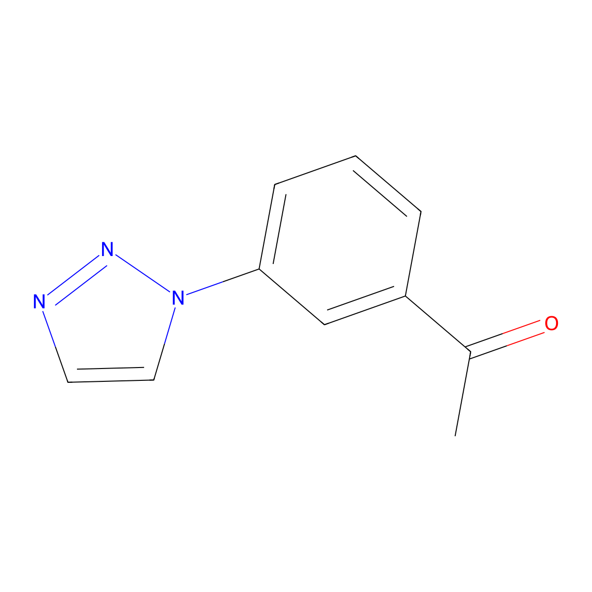 1-[3-(1H-1,2,3-triazol-1-yl)phenyl]ethan-1-one molecular structure, CAS 85862-97-1