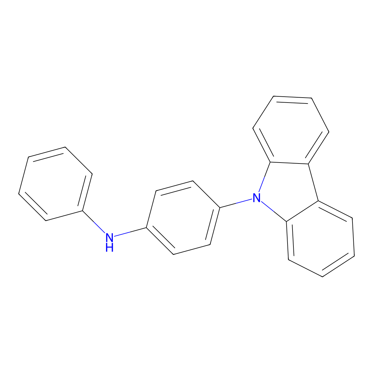 Phenyl-4-(9-carbazolyl)phenylamine molecular structure, CAS 858641-06-2