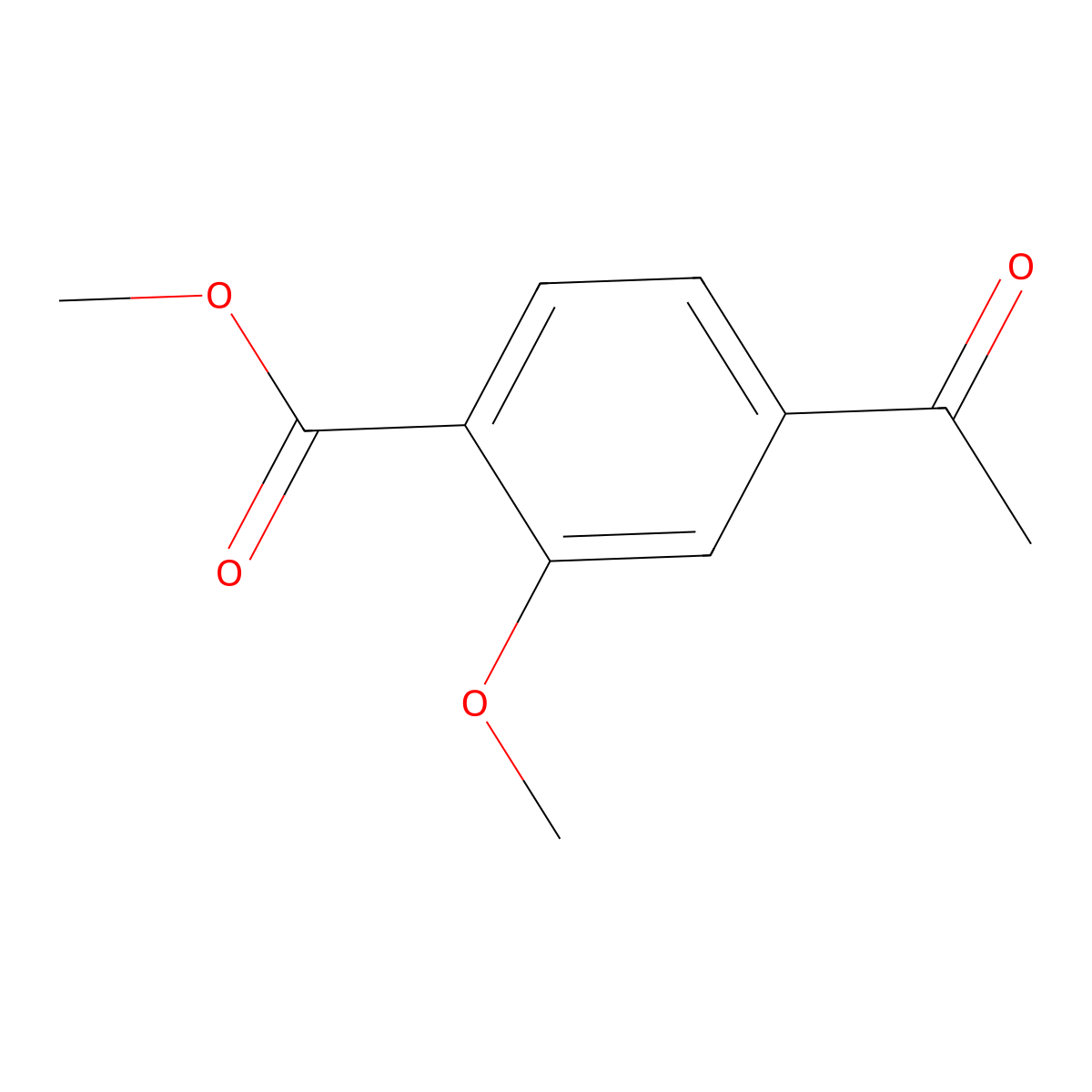 Methyl 4-acetyl-2-methoxybenzoate molecular structure, CAS 85865-58-3