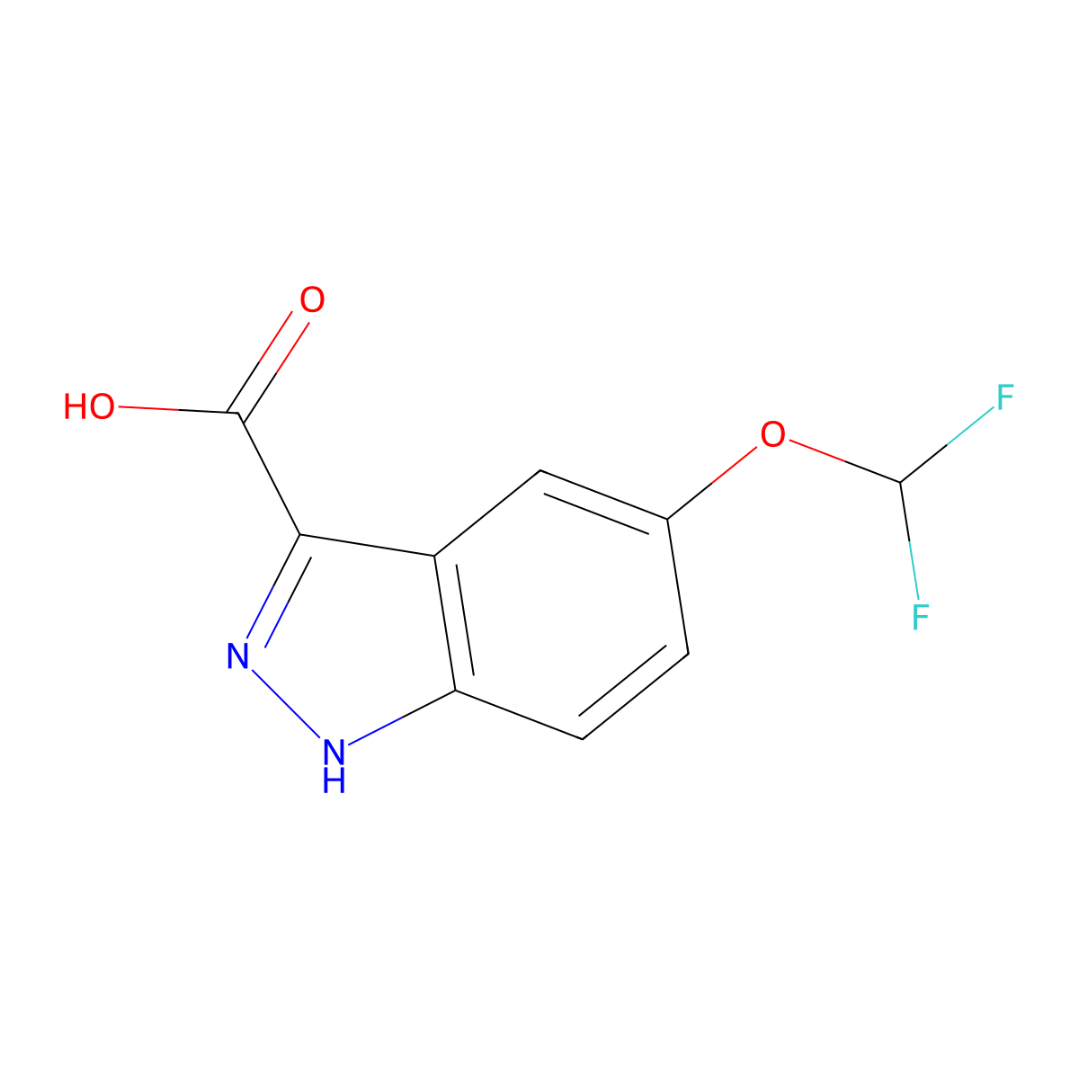 5-(Difluoromethoxy)-1H-indazole-3-carboxylic acid molecular structure, CAS 858661-78-6