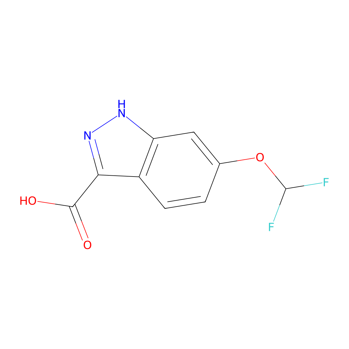 6-(Difluoromethoxy)-1H-indazole-3-carboxylic acid molecular structure, CAS 858661-80-0