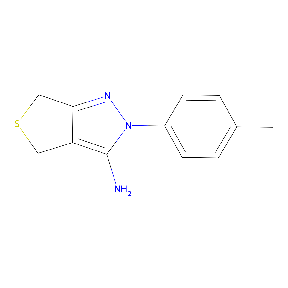 2-(4-methylphenyl)-2,6-dihydro-4H-thieno[3,4-c]pyrazol-3-amine molecular structure, CAS 858668-62-9