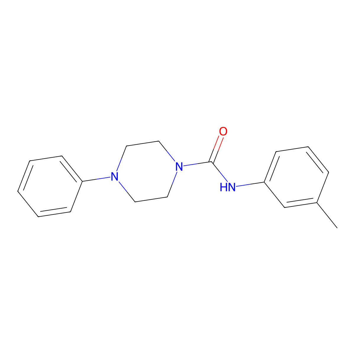 N-(3-methylphenyl)-4-phenyl-1-piperazinecarboxamide molecular structure, CAS 85867-78-3