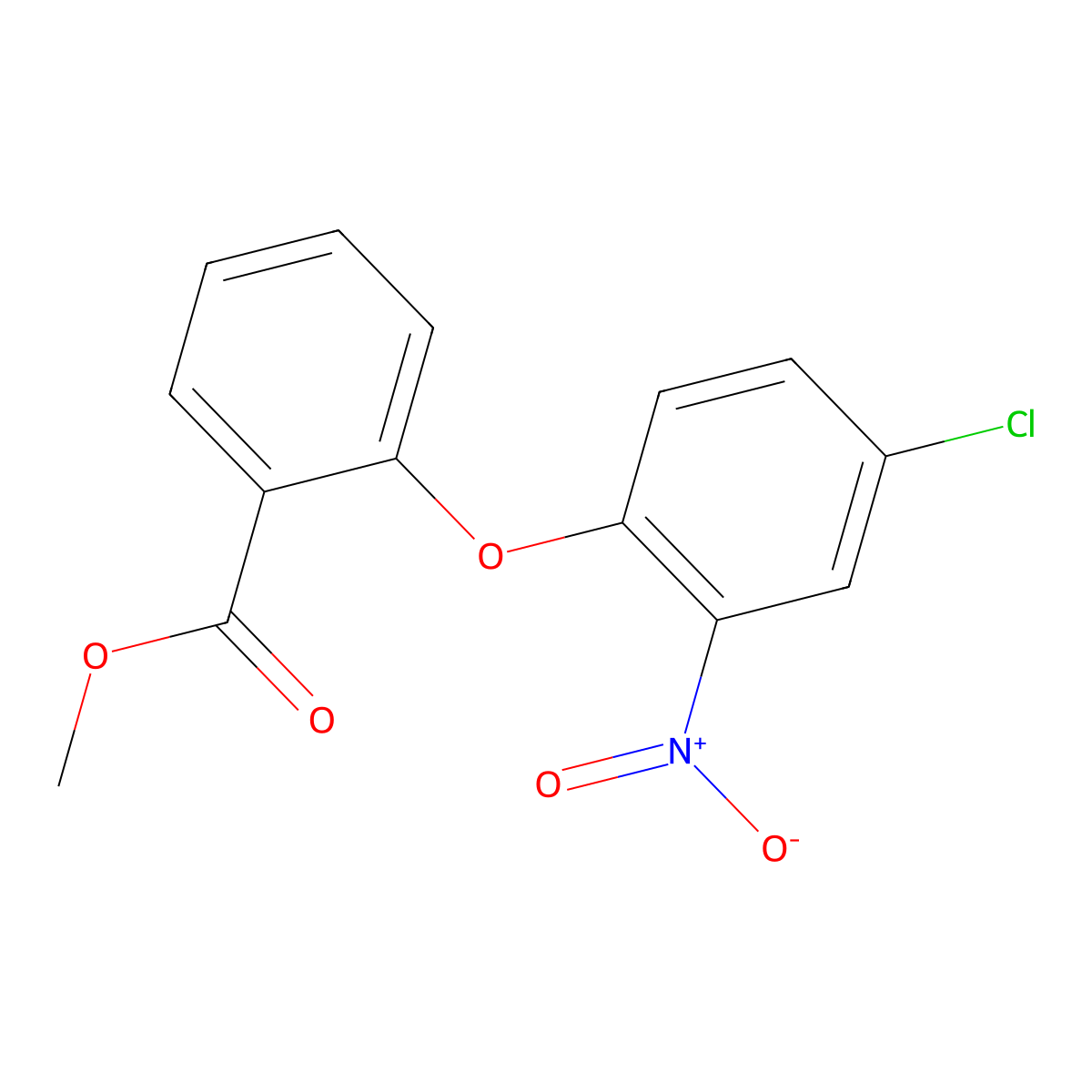 Methyl 2-(4-chloro-2-nitrophenoxy)benzoate molecular structure, CAS 858670-83-4