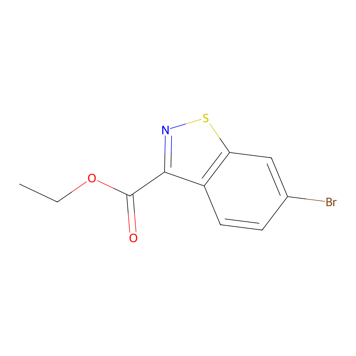 Ethyl 6-bromo-1,2-benzothiazole-3-carboxylate molecular structure, CAS 858671-74-6