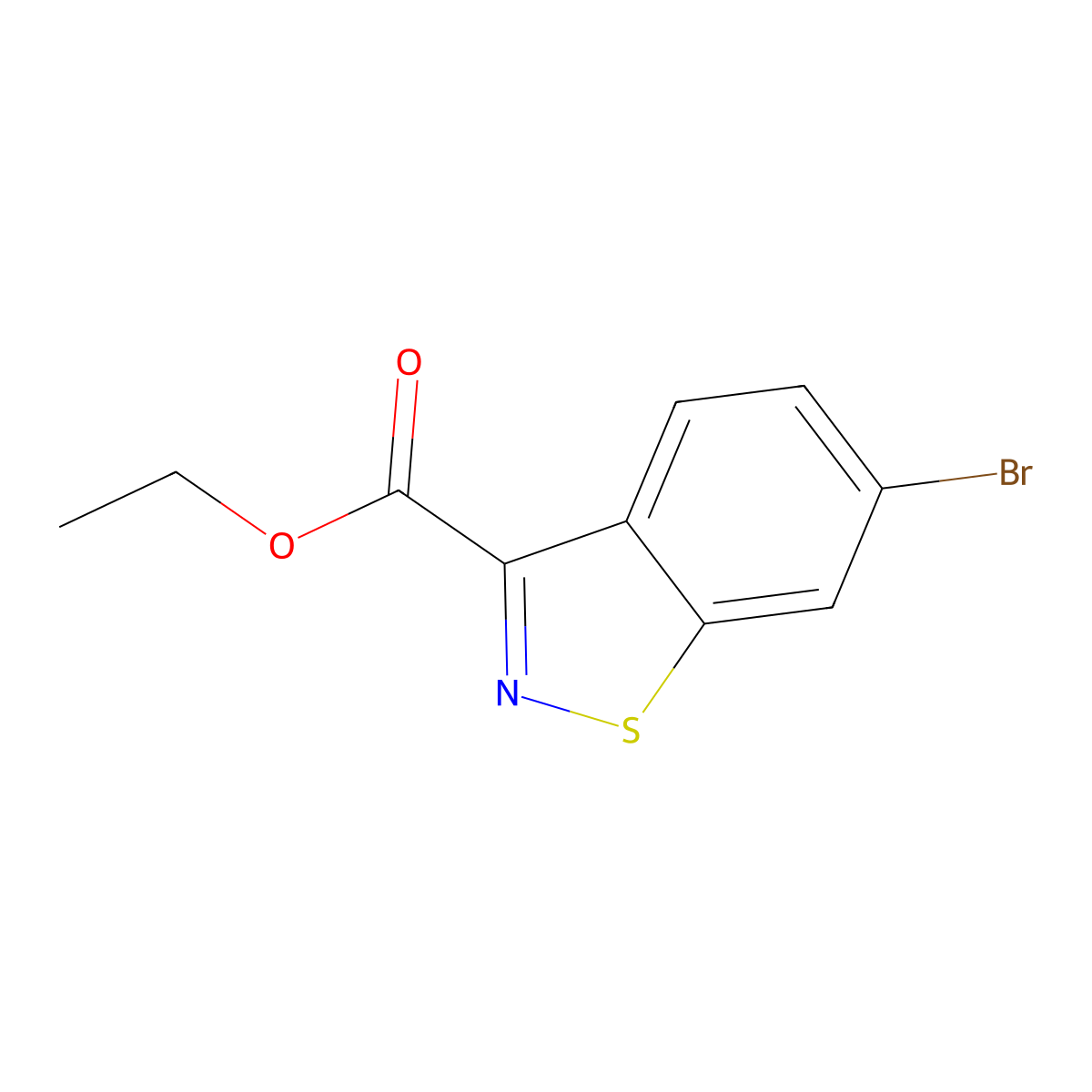 Ethyl 6-bromo-1,2-benzothiazole-3-carboxylate molecular structure, CAS 858671-74-6