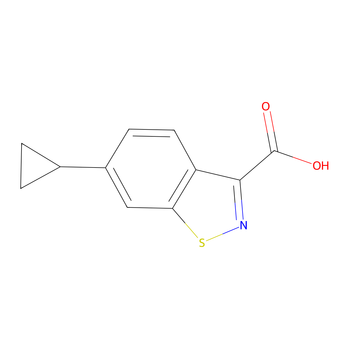 6-Cyclopropylbenzo[d]isothiazole-3-carboxylic acid molecular structure, CAS 858671-75-7