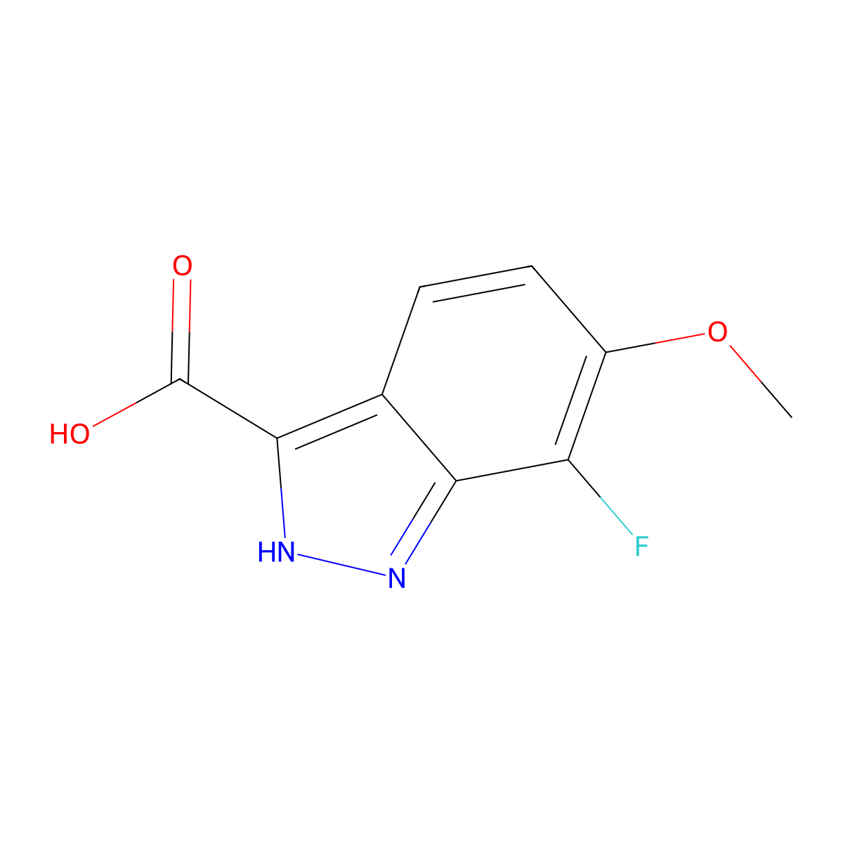 7-Fluoro-6-methoxy-1h-indazole-3-carboxylic acid molecular structure, CAS 858671-76-8