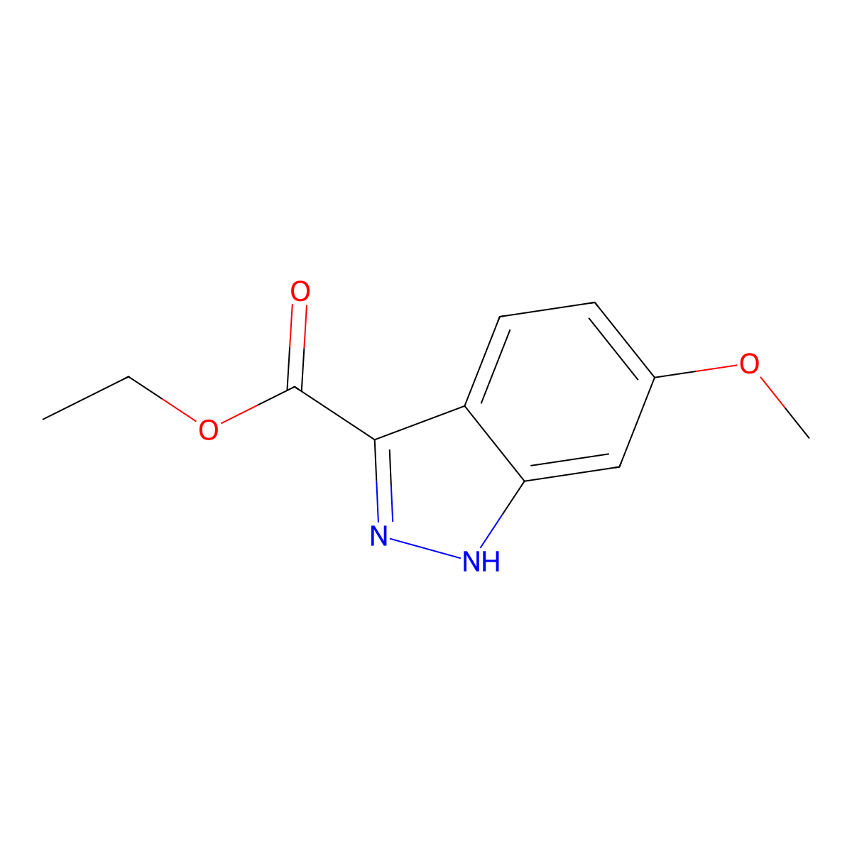 Ethyl 6-methoxy-1H-indazole-3-carboxylate molecular structure, CAS 858671-77-9