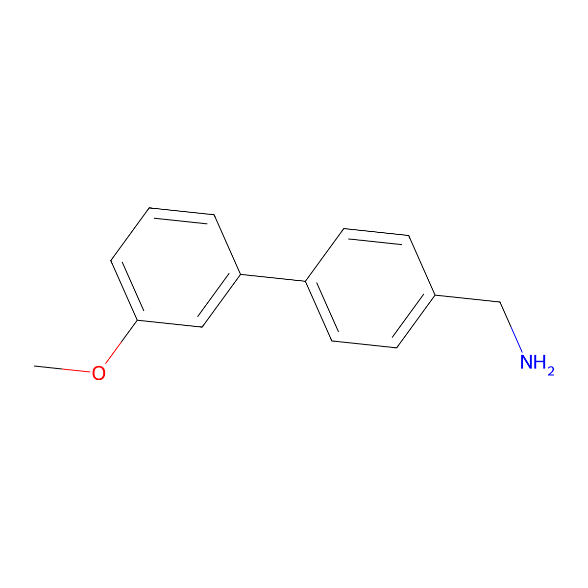 [4-(3-Methoxyphenyl)phenyl]methanamine molecular structure, CAS 858674-00-7