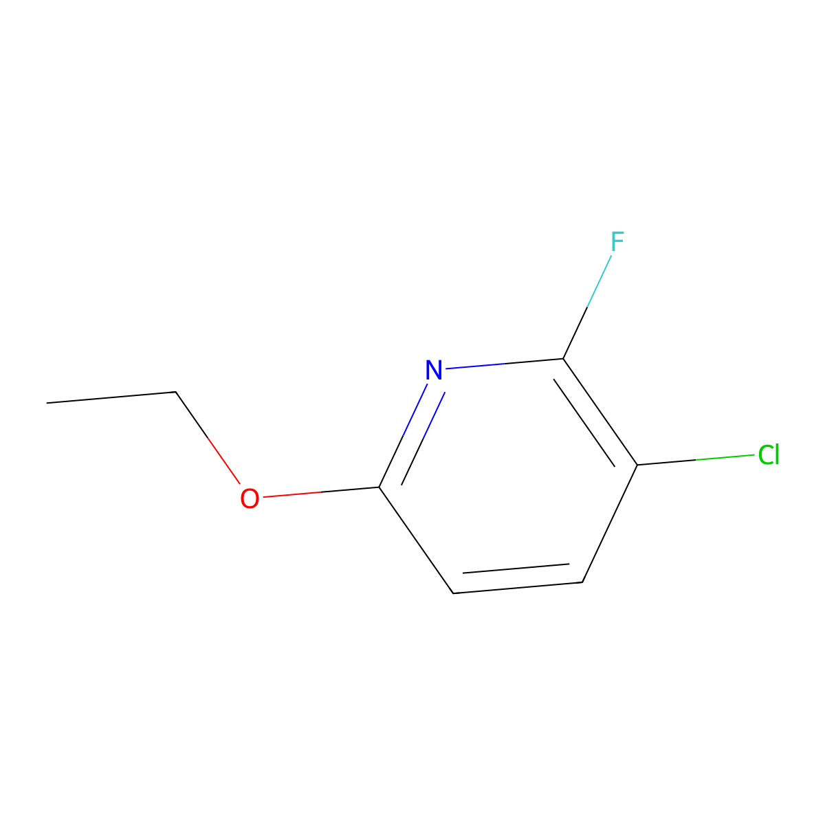 3-Chloro-6-ethoxy-2-fluoropyridine molecular structure, CAS 858675-69-1