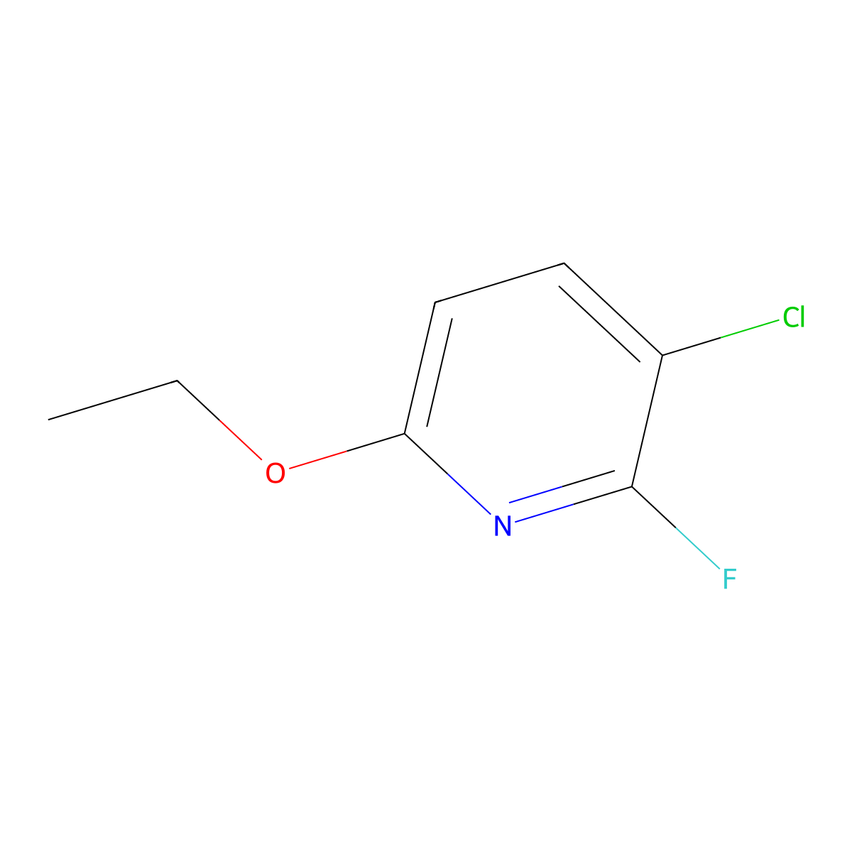 3-Chloro-6-ethoxy-2-fluoropyridine molecular structure, CAS 858675-69-1