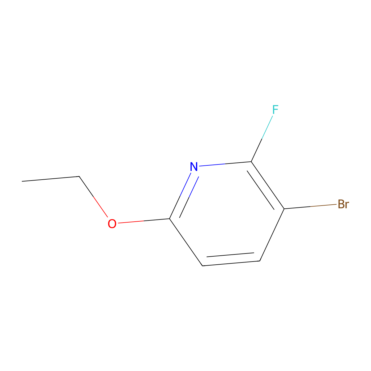 3-Bromo-6-ethoxy-2-fluoropyridine molecular structure, CAS 858675-70-4