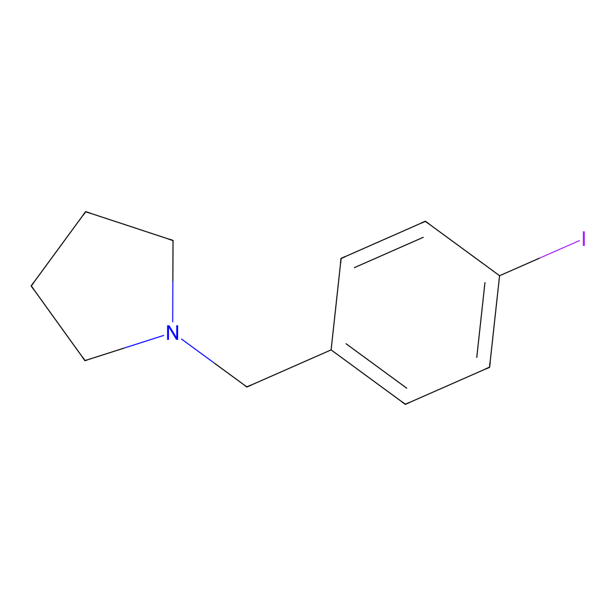1-(4-Iodobenzyl)pyrrolidine molecular structure, CAS 858676-60-5