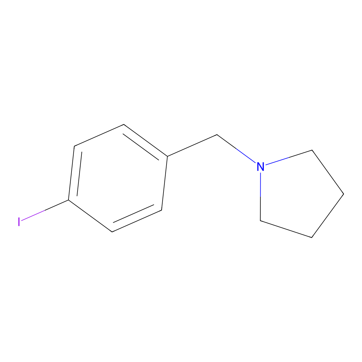 1-(4-Iodobenzyl)pyrrolidine molecular structure, CAS 858676-60-5