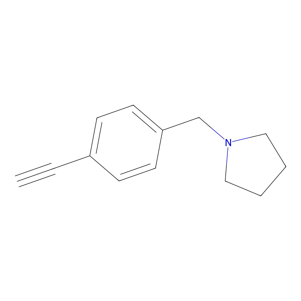 1-(4-Ethynylbenzyl)pyrrolidine molecular structure, CAS 858677-32-4