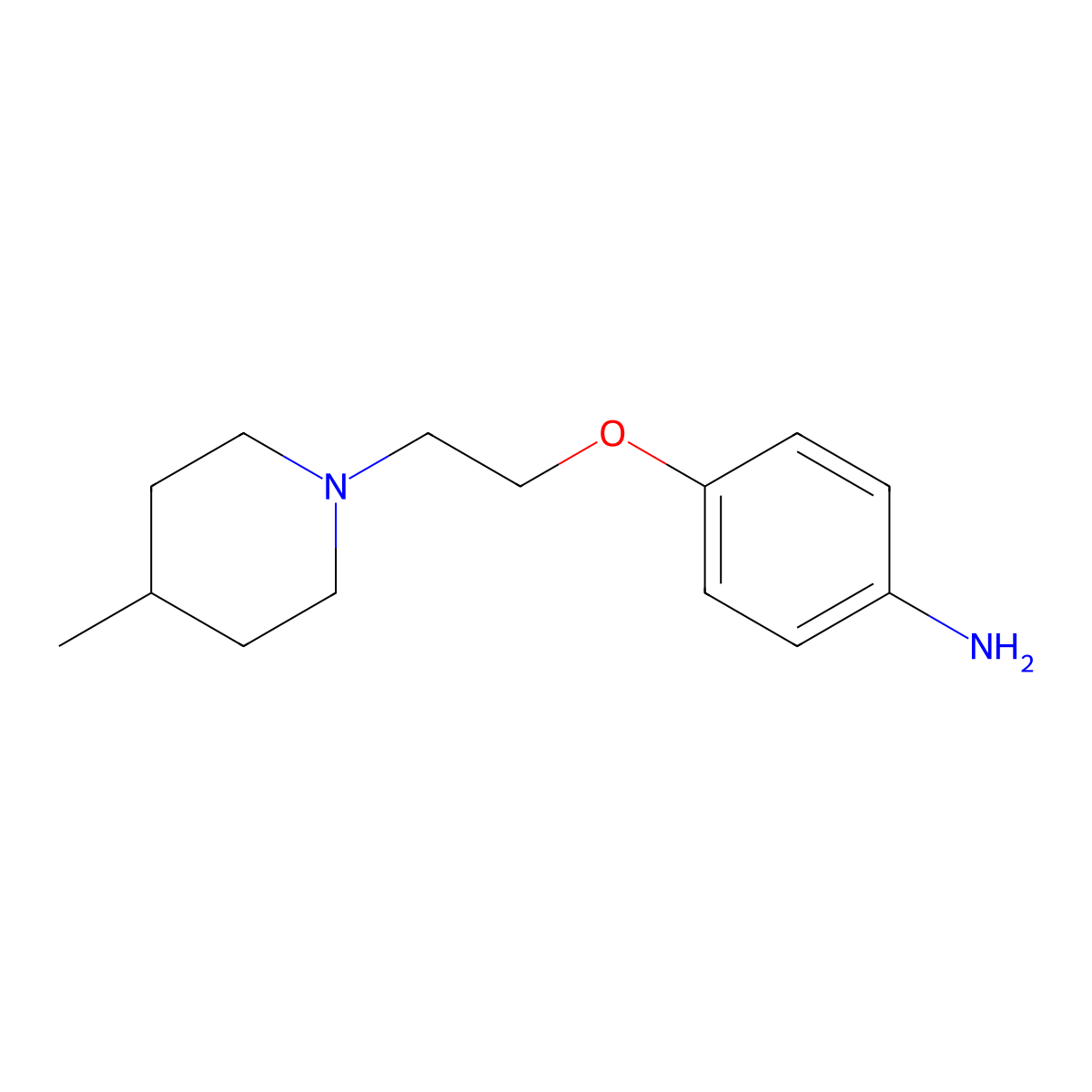 4-[2-(4-Methyl-piperidin-1-yl)-ethoxy]-phenylamine molecular structure, CAS 858678-63-4