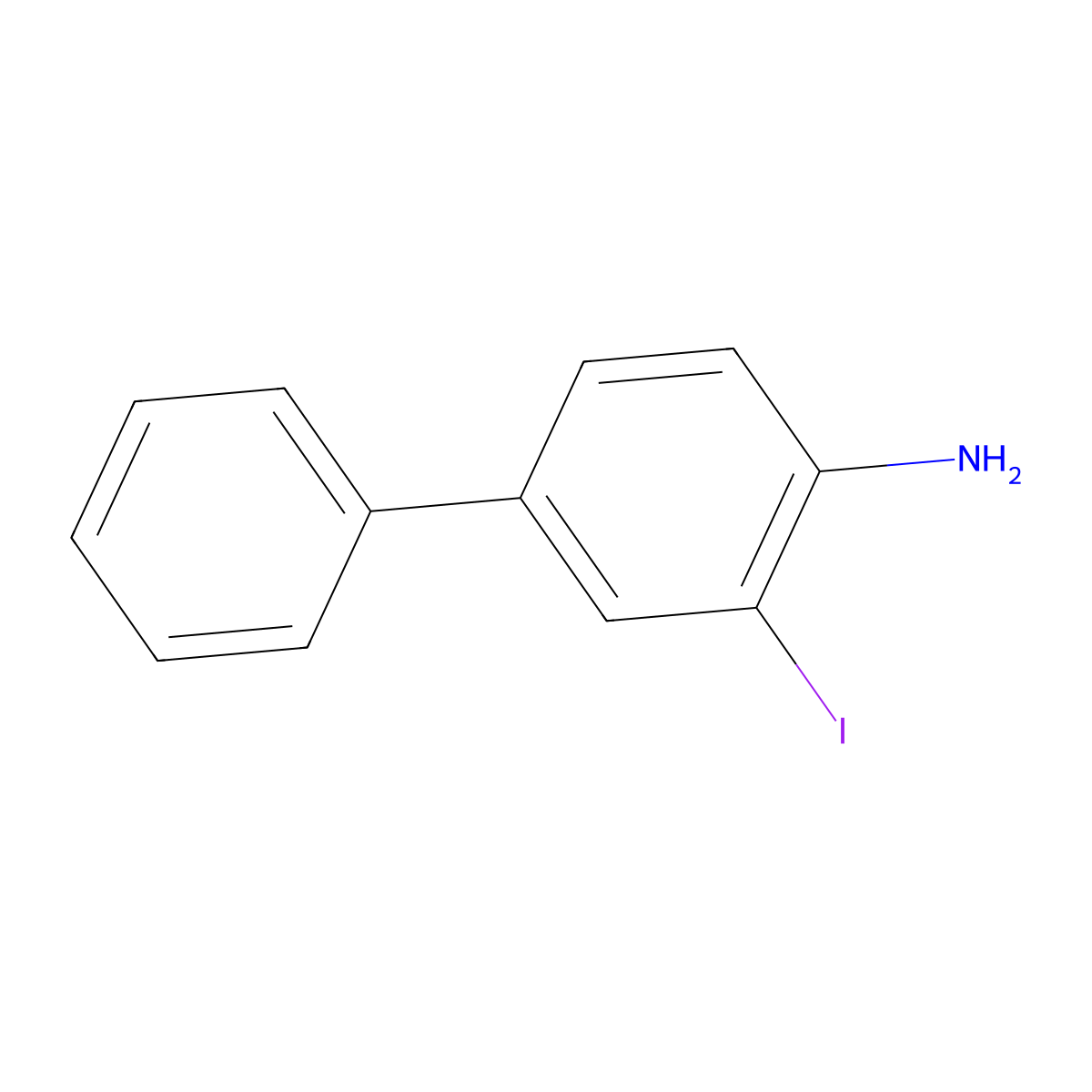 2-Iodo-4-phenylaniline molecular structure, CAS 858680-24-7