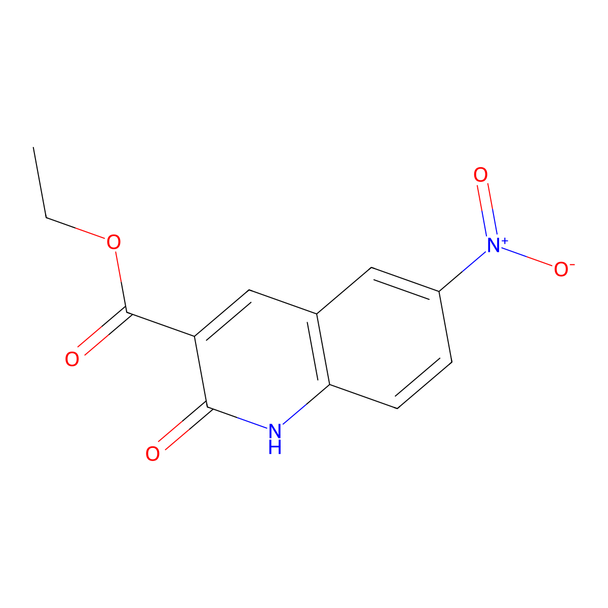 Ethyl 6-nitro-2-oxo-1,2-dihydroquinoline-3-carboxylate molecular structure, CAS 85870-48-0