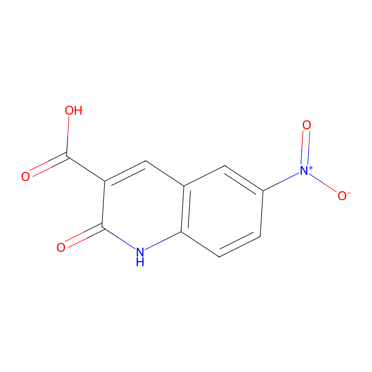 2-Hydroxy-6-nitroquinoline-3-carboxylic acid molecular structure, CAS 85870-49-1