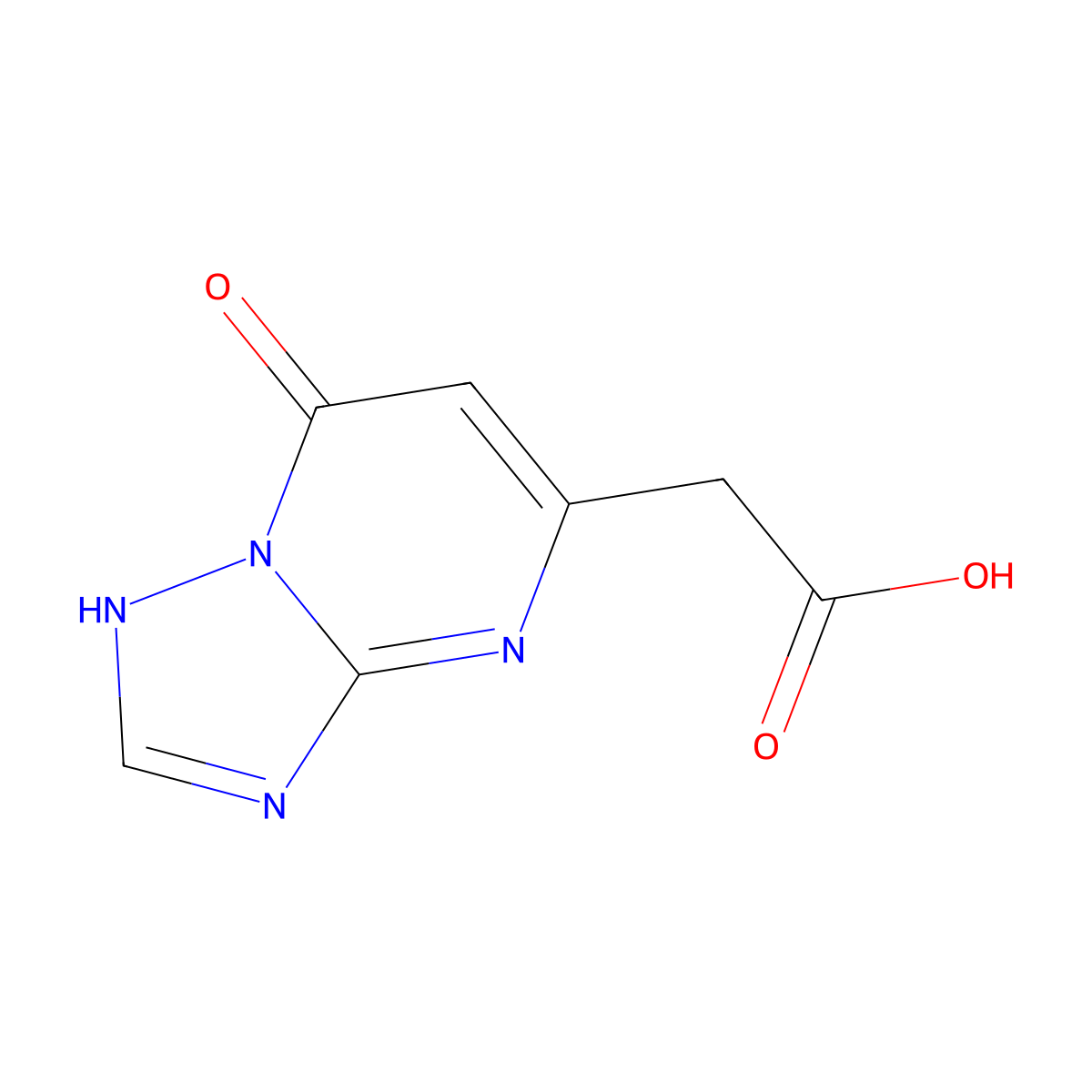 (7-Oxo-1,7-dihydro[1,2,4]triazolo[1,5-a]pyrimidin-5-yl)acetic acid molecular structure, CAS 85871-89-2
