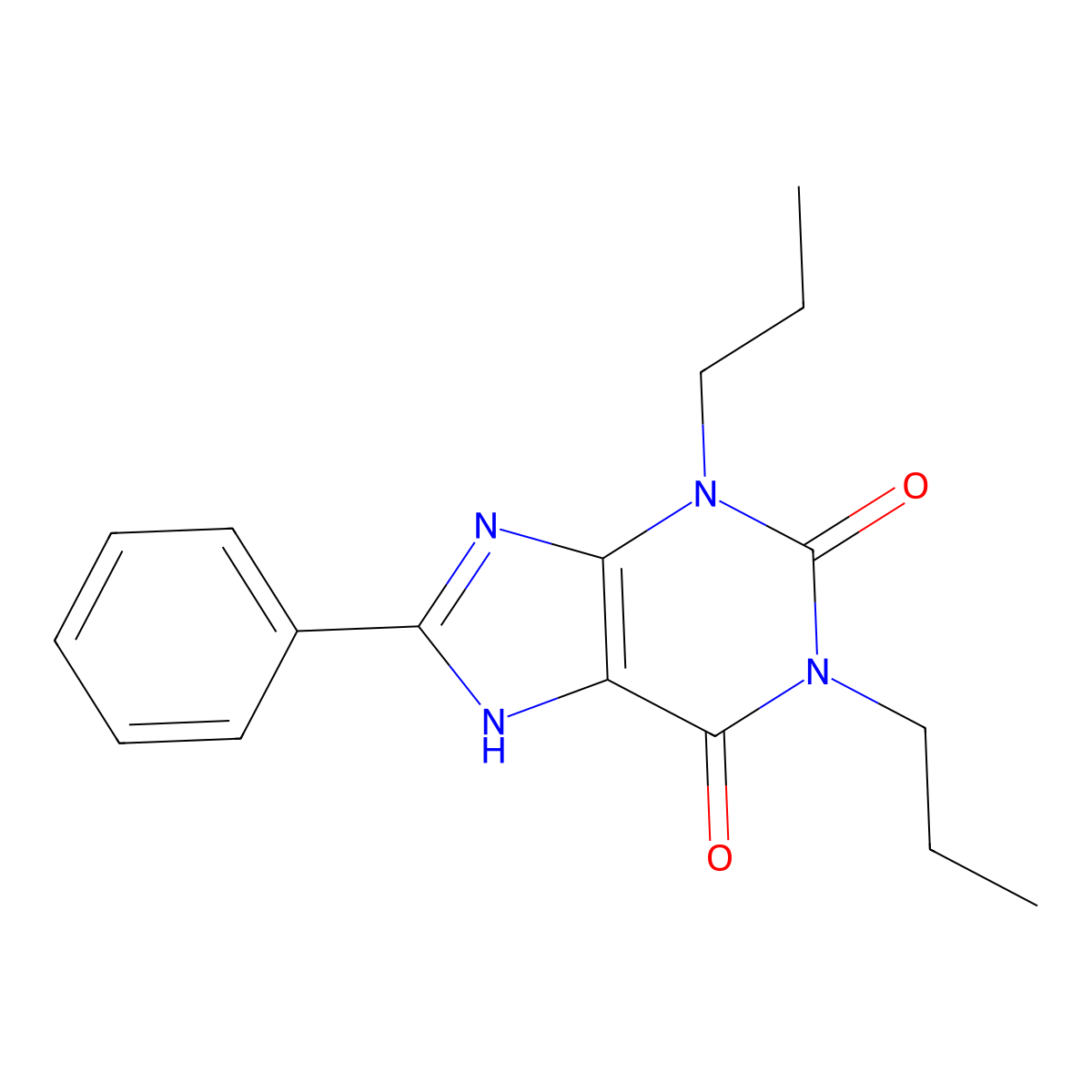 3,9-Dihydro-8-phenyl-1,3-dipropyl-1H-purine-2,6-dione molecular structure, CAS 85872-53-3