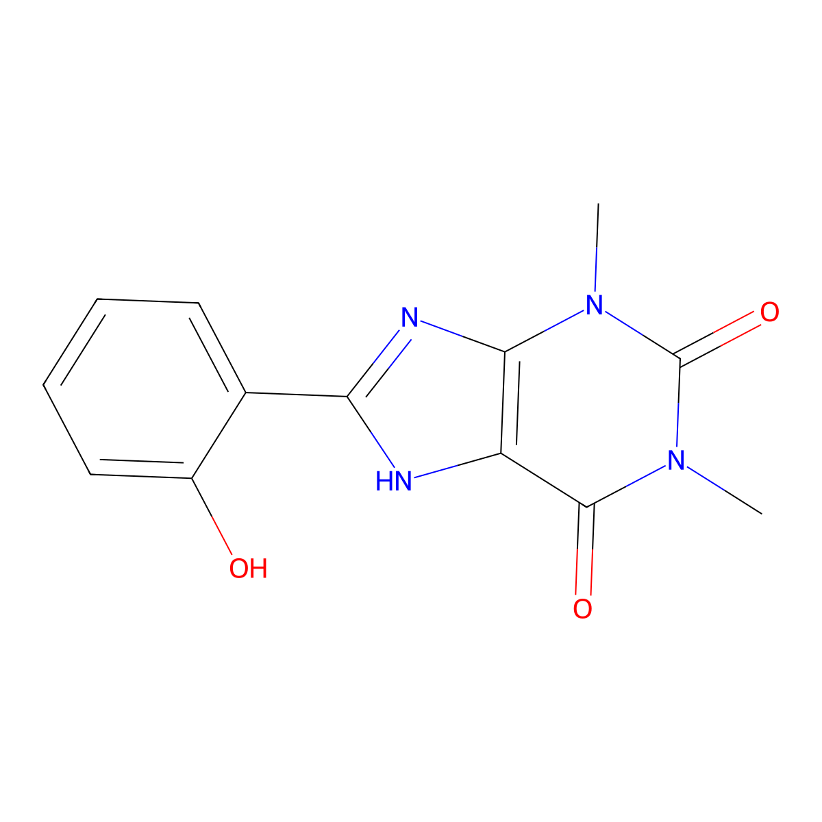 8-(2-Hydroxy-phenyl)-1,3-dimethyl-3,7-dihydro-purine-2,6-dione molecular structure, CAS 85872-57-7