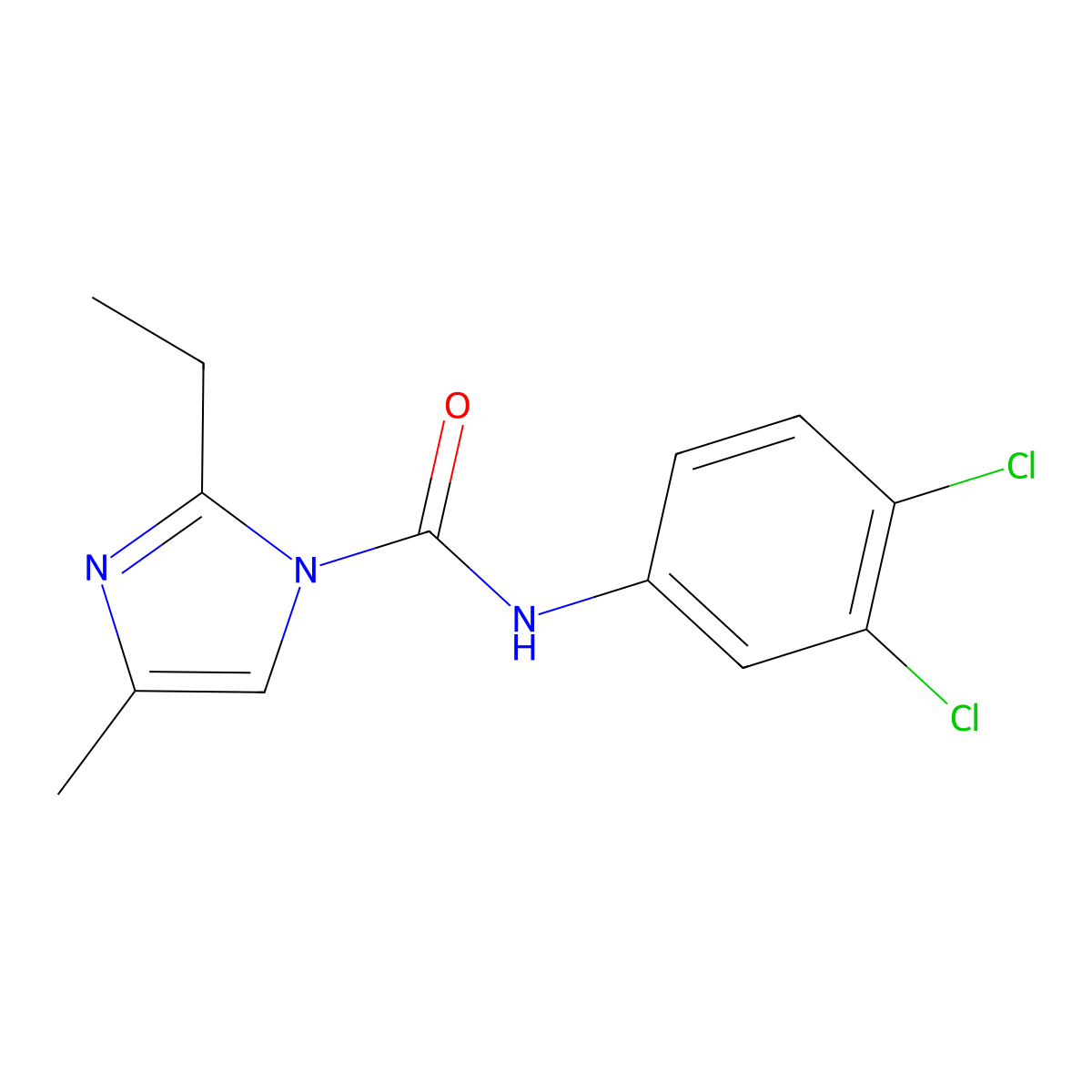 N-(3,4-Dichlorophenyl)-2-ethyl-4-methyl-1H-imidazole-1-carboxamide molecular structure, CAS 85873-15-0