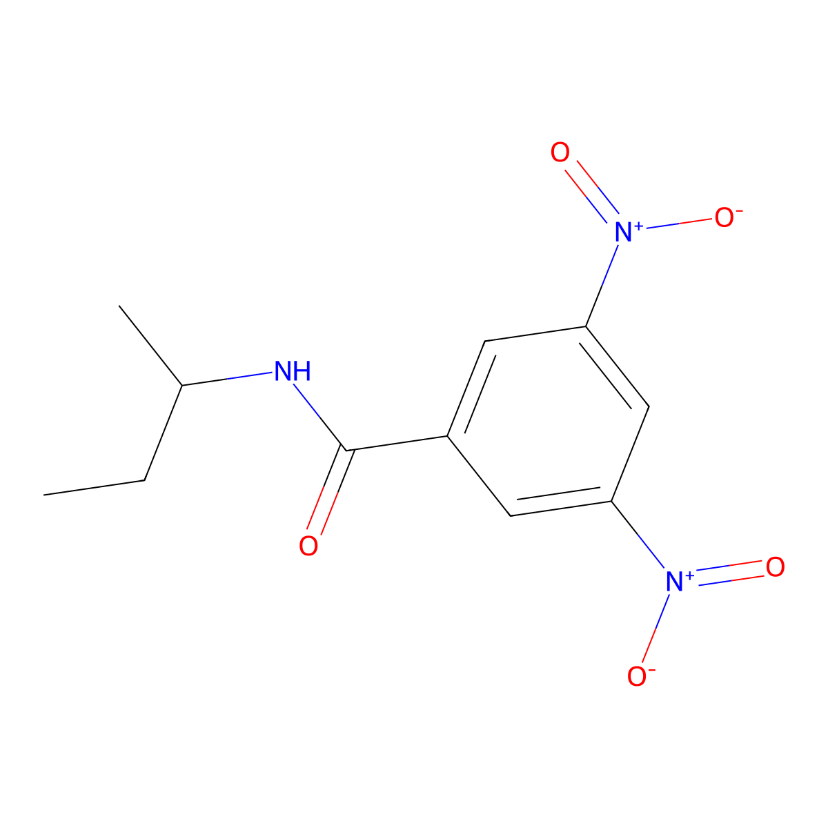 N-(butan-2-yl)-3,5-dinitrobenzamide molecular structure, CAS 85873-86-5