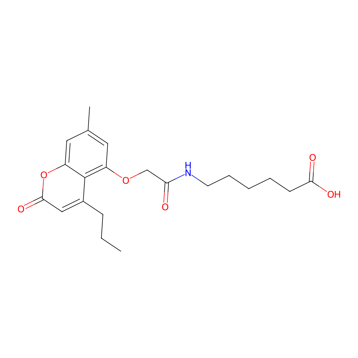 6-({[(7-methyl-2-oxo-4-propyl-2H-chromen-5-yl)oxy]acetyl}amino)hexanoic acid molecular structure, CAS 858739-08-9