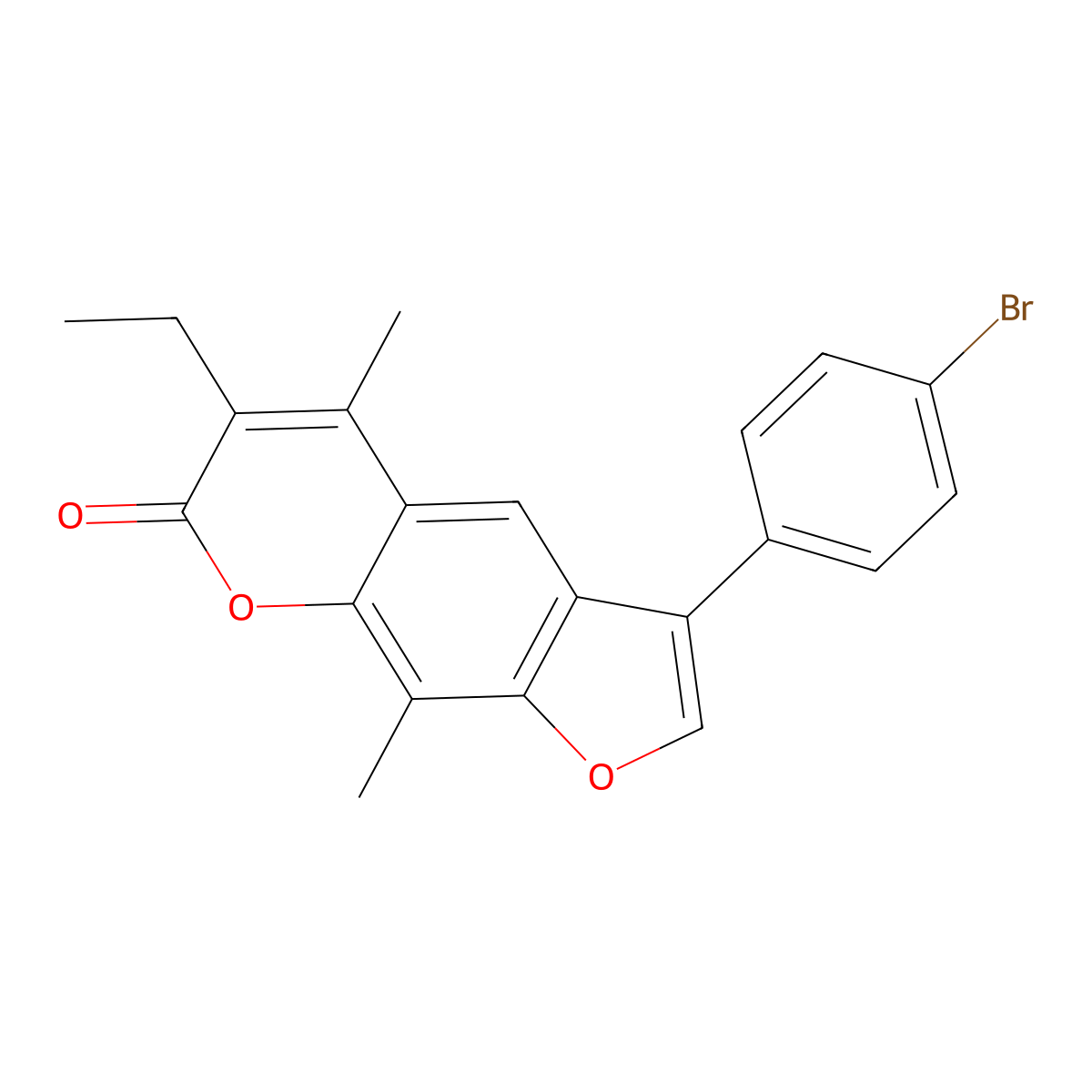 3-(4-bromophenyl)-6-ethyl-5,9-dimethyl-7H-furo[3,2-g]chromen-7-one molecular structure, CAS 858739-40-9