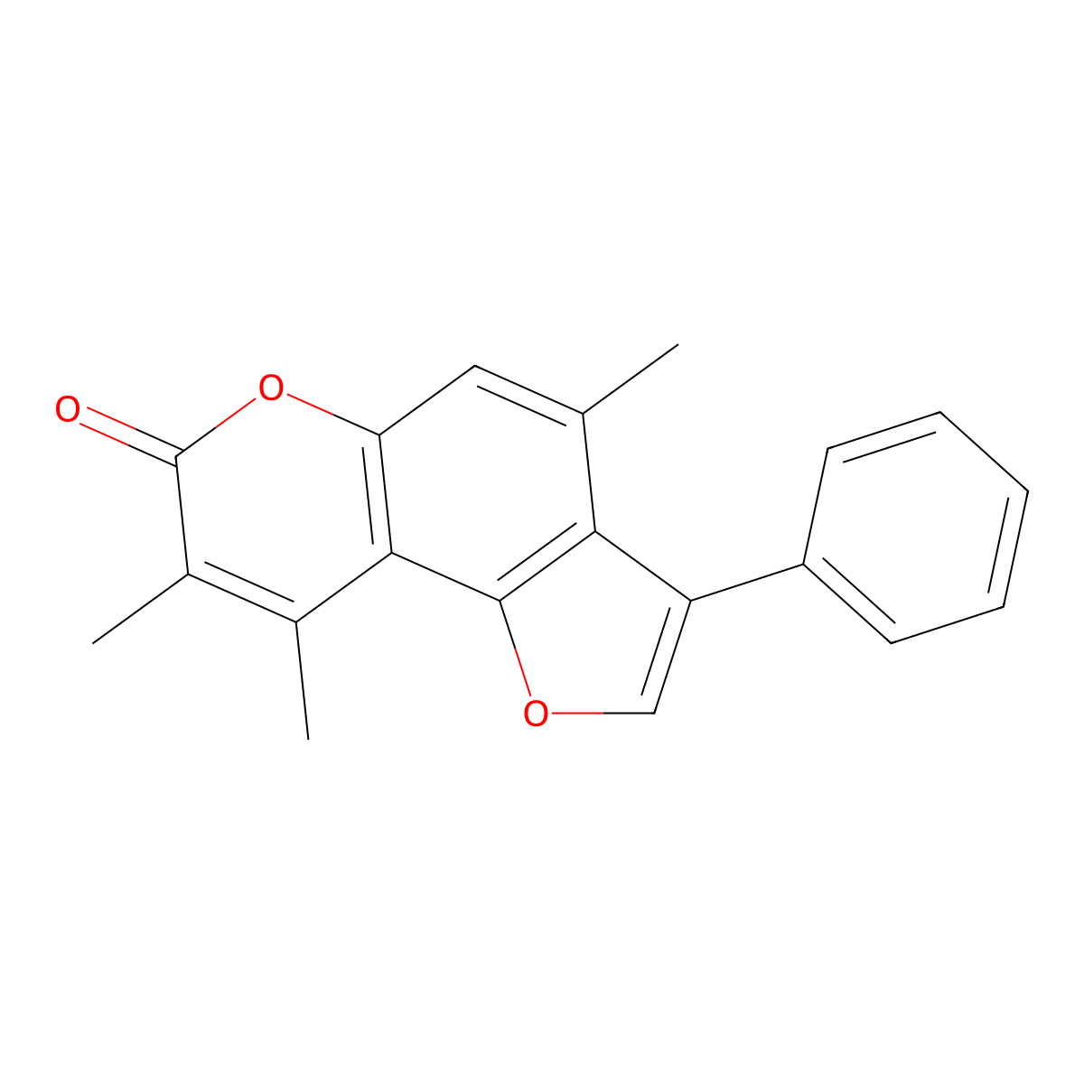 4,8,9-trimethyl-3-phenyl-7H-furo[2,3-f]chromen-7-one molecular structure, CAS 858739-45-4