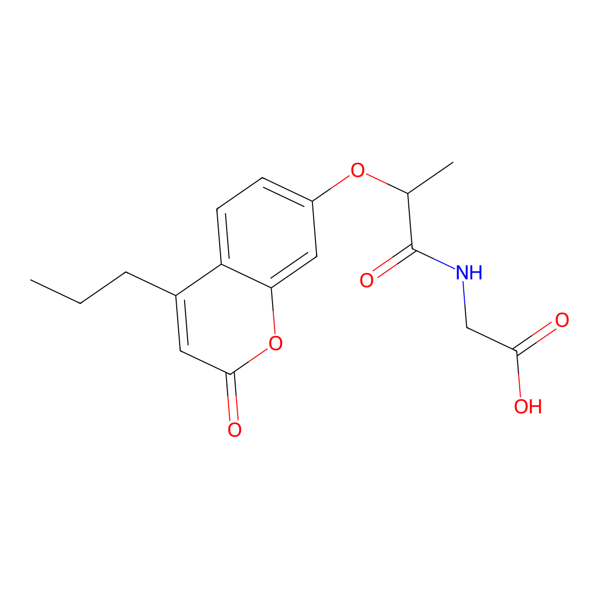N-{2-[(2-oxo-4-propyl-2H-chromen-7-yl)oxy]propanoyl}glycine molecular structure, CAS 858740-94-0