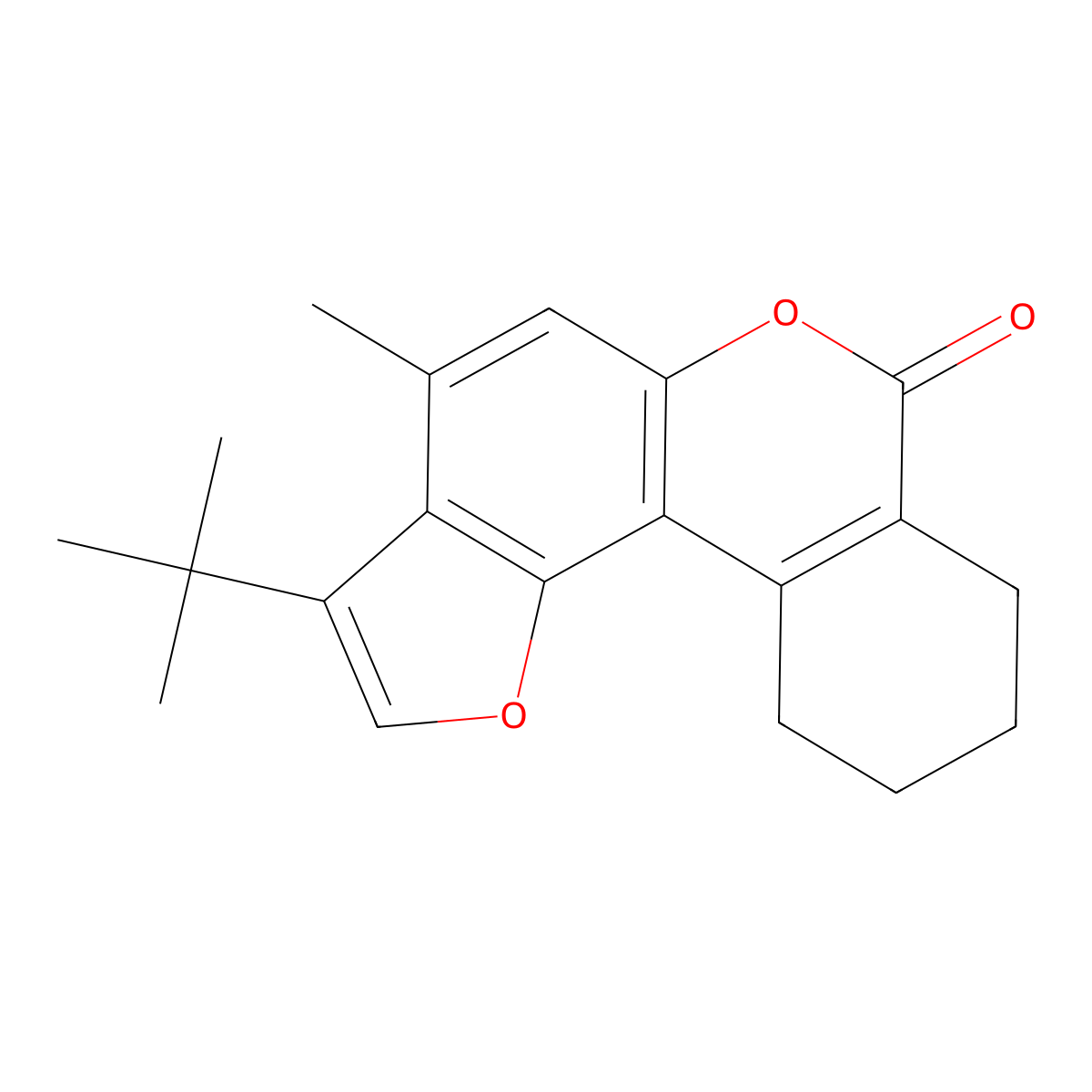 3-tert-butyl-4-methyl-8,9,10,11-tetrahydro-7H-benzo[c]furo[2,3-f]chromen-7-one molecular structure, CAS 858741-57-8