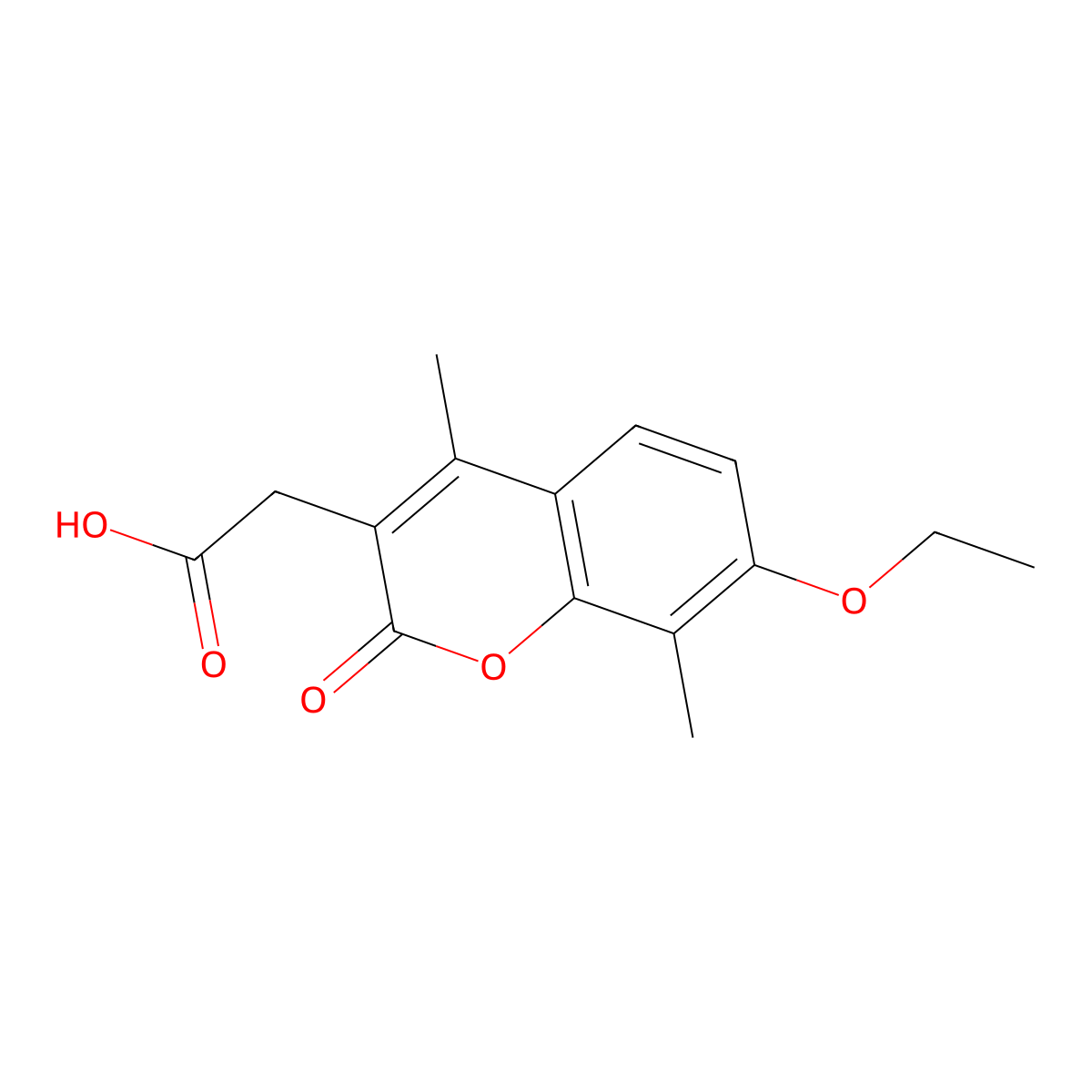 (7-ethoxy-4,8-dimethyl-2-oxo-2H-chromen-3-yl)acetic acid molecular structure, CAS 858742-10-6