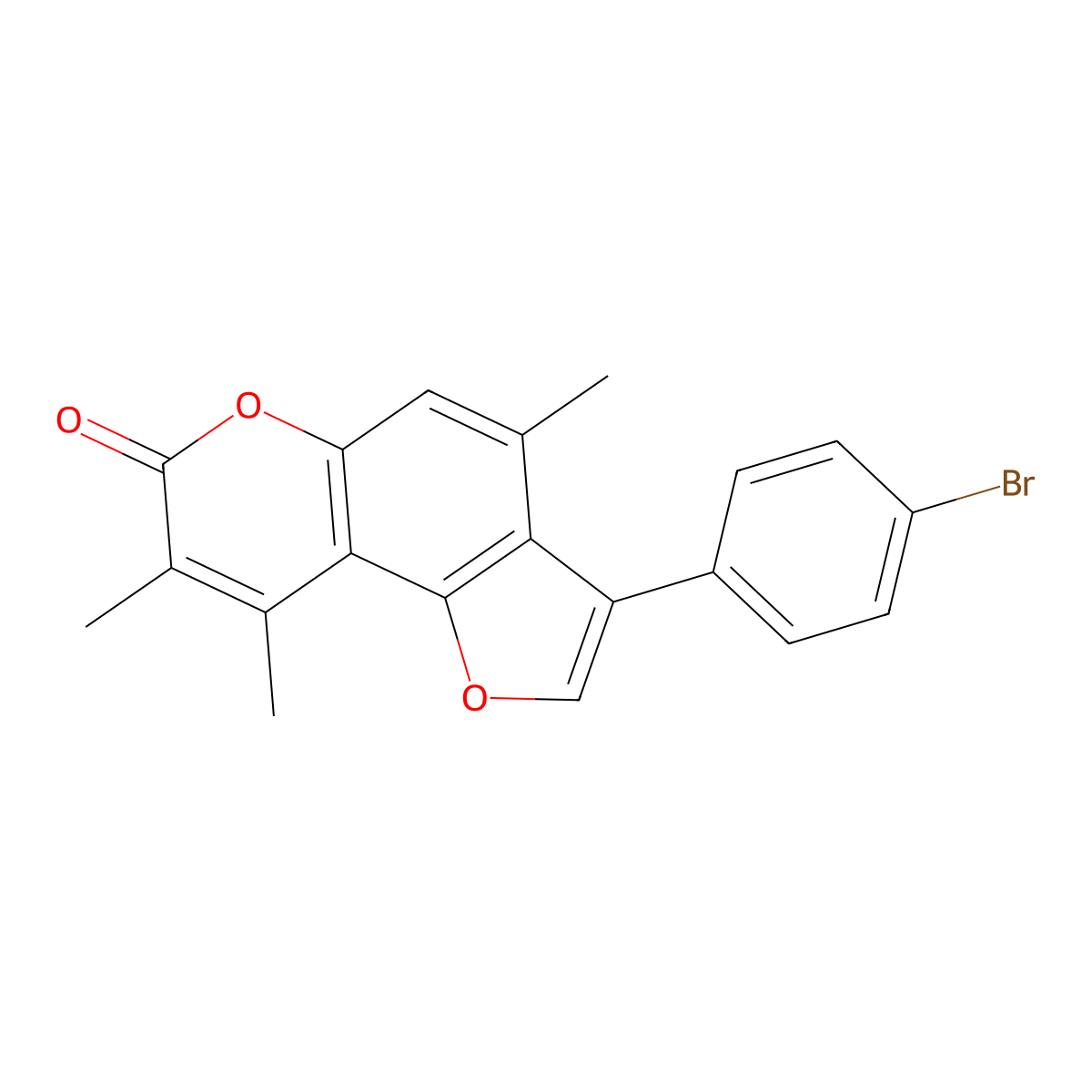 3-(4-bromophenyl)-4,8,9-trimethyl-7H-furo[2,3-f]chromen-7-one molecular structure, CAS 858742-17-3