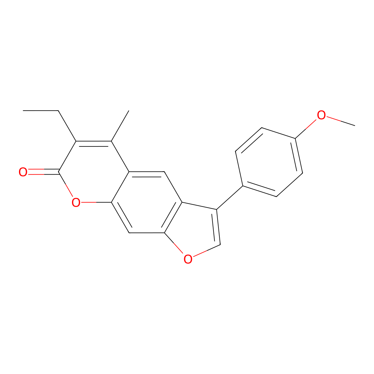6-ethyl-3-(4-methoxyphenyl)-5-methyl-7H-furo[3,2-g]chromen-7-one molecular structure, CAS 858742-22-0