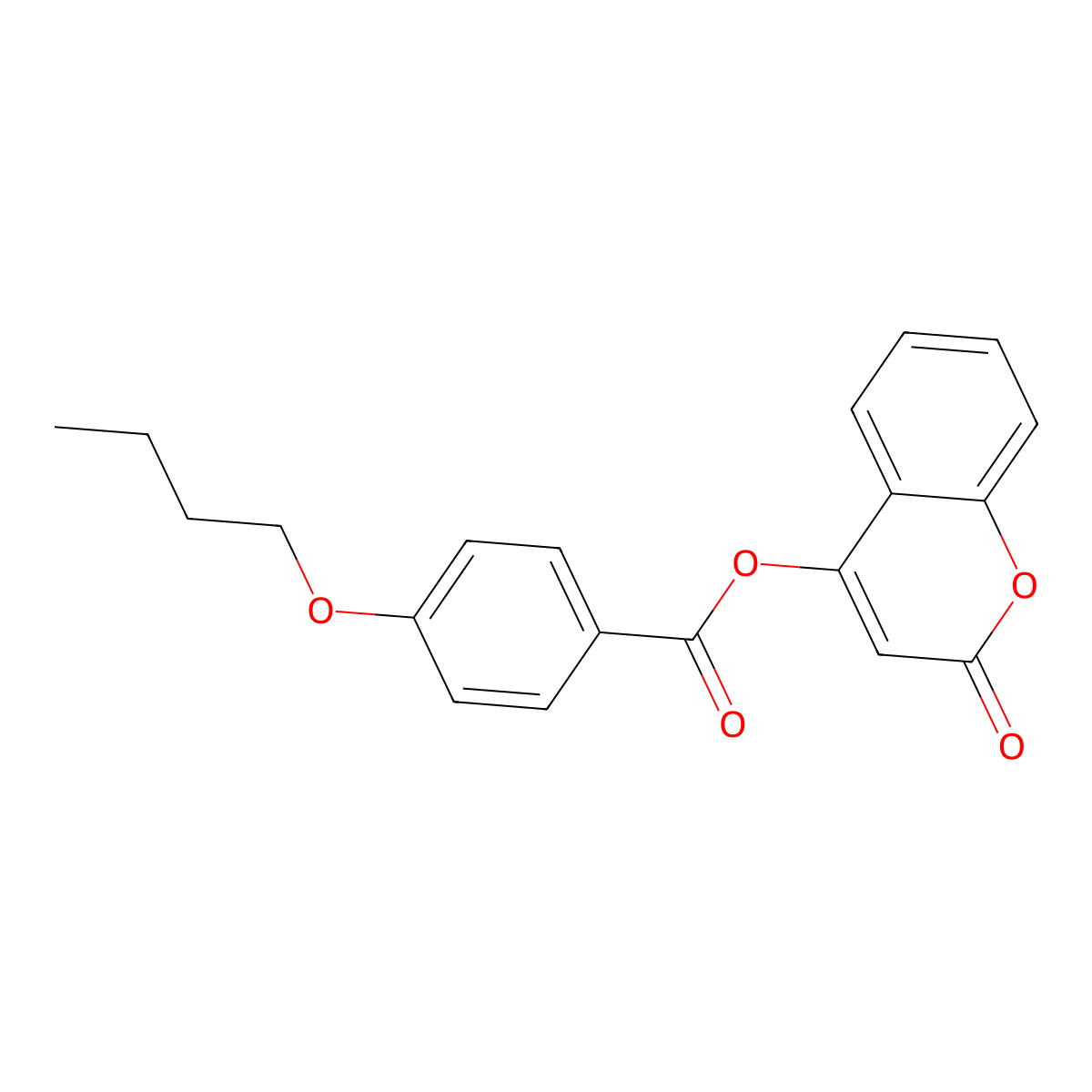 (2-Oxochromen-4-yl) 4-butoxybenzoate molecular structure, CAS 858742-27-5