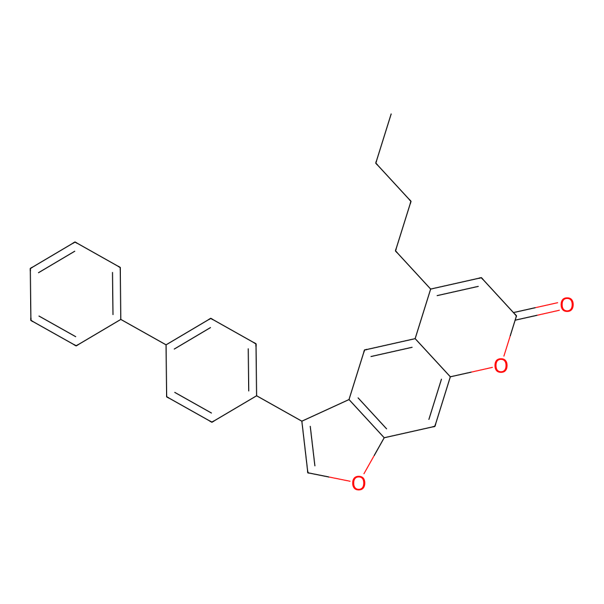 3-(4-biphenylyl)-5-butyl-7H-furo[3,2-g]chromen-7-one molecular structure, CAS 858742-45-7