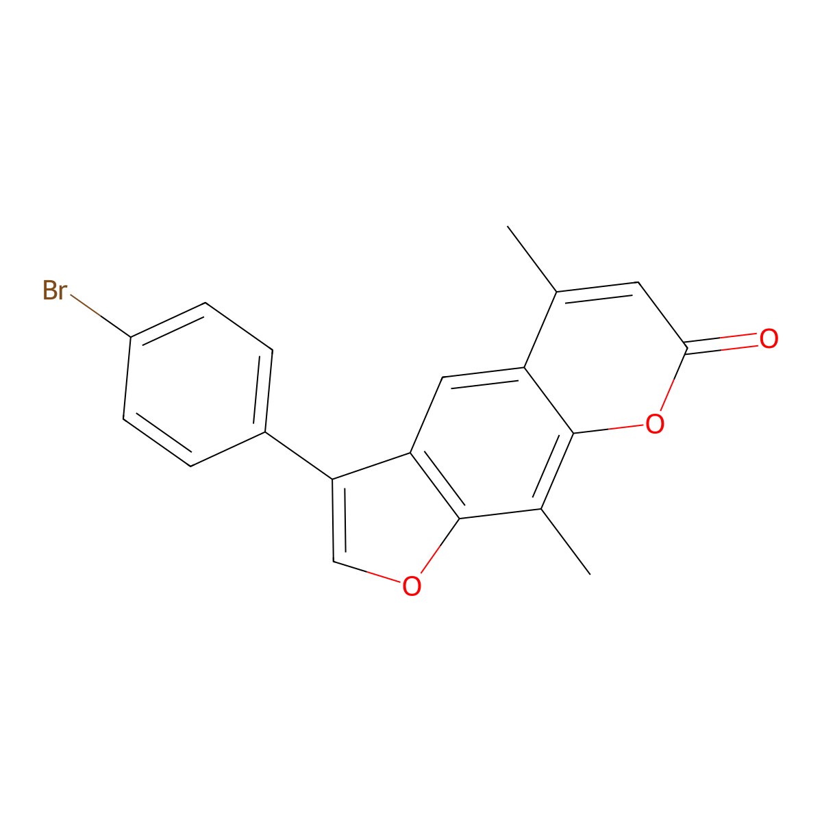 3-(4-bromophenyl)-5,9-dimethyl-7H-furo[3,2-g]chromen-7-one molecular structure, CAS 858742-60-6