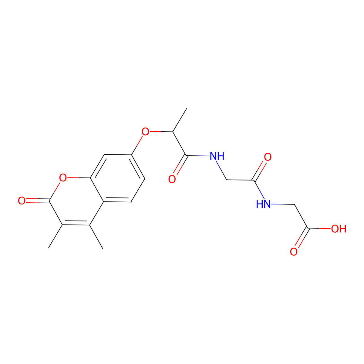 N-{2-[(3,4-dimethyl-2-oxo-2H-chromen-7-yl)oxy]propanoyl}glycylglycine molecular structure, CAS 858742-65-1