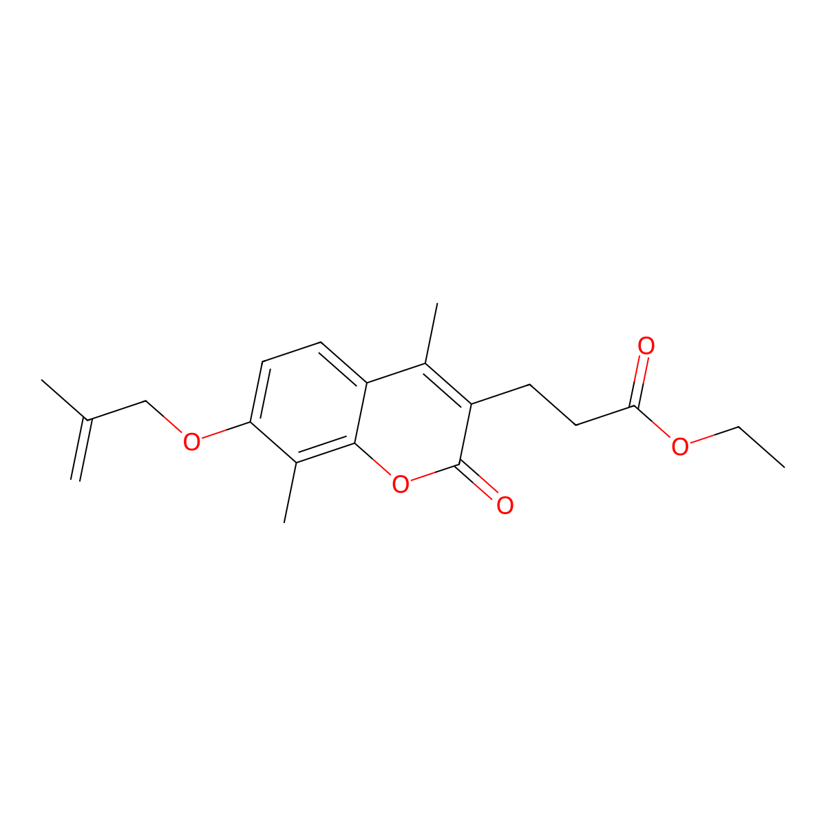 ethyl 3-{4,8-dimethyl-7-[(2-methylallyl)oxy]-2-oxo-2H-chromen-3-yl}propanoate molecular structure, CAS 858742-70-8