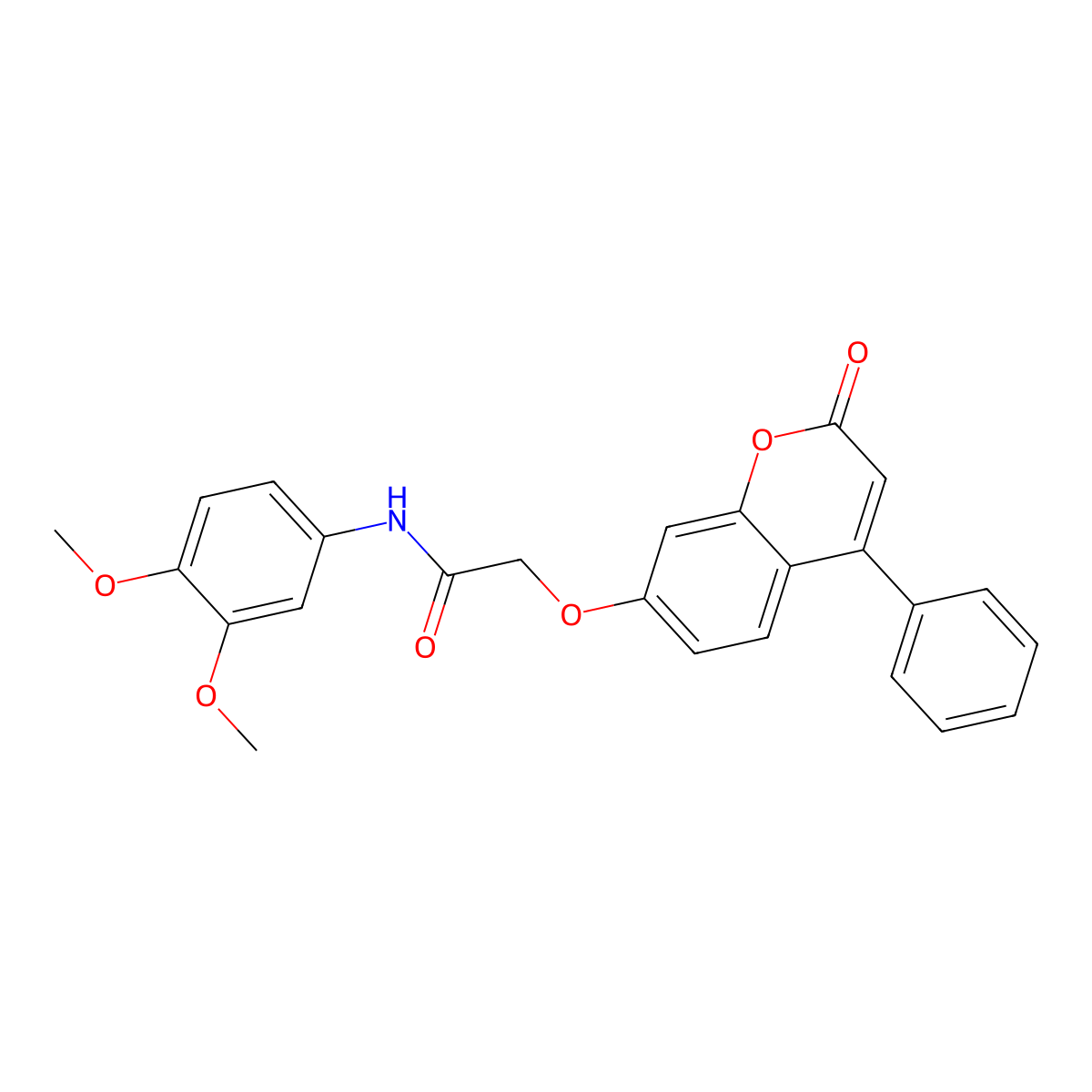 N-(3,4-dimethoxyphenyl)-2-(2-oxo-4-phenylchromen-7-yl)oxyacetamide molecular structure, CAS 858742-80-0