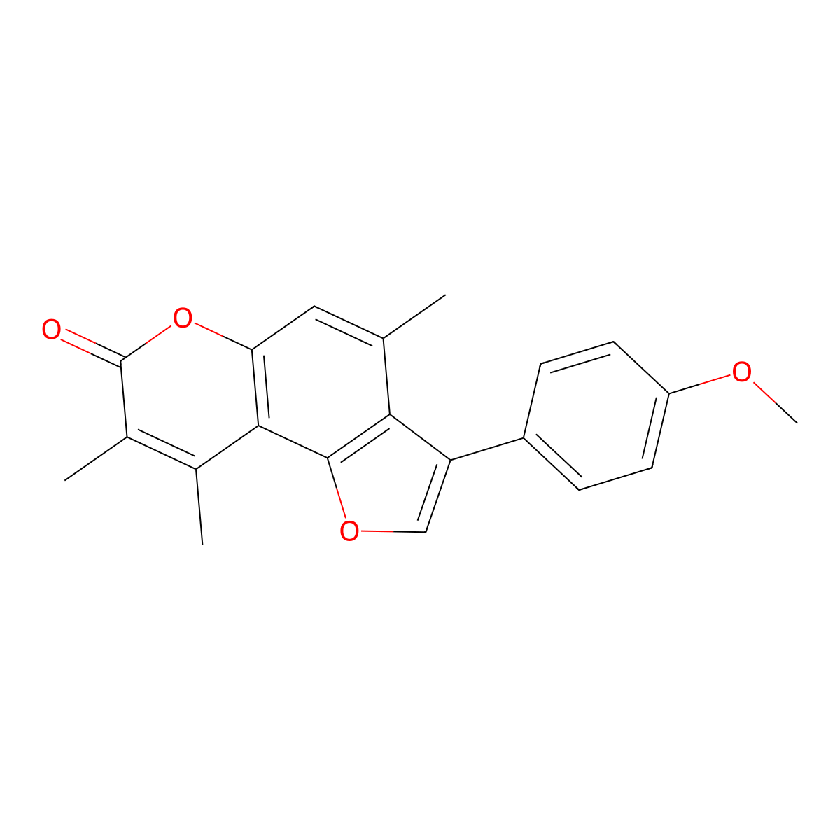 3-(4-methoxyphenyl)-4,8,9-trimethyl-7H-furo[2,3-f]chromen-7-one molecular structure, CAS 858743-67-6