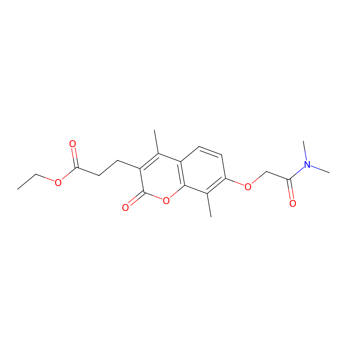 ethyl 3-{7-[2-(dimethylamino)-2-oxoethoxy]-4,8-dimethyl-2-oxo-2H-chromen-3-yl}propanoate molecular structure, CAS 858743-70-1