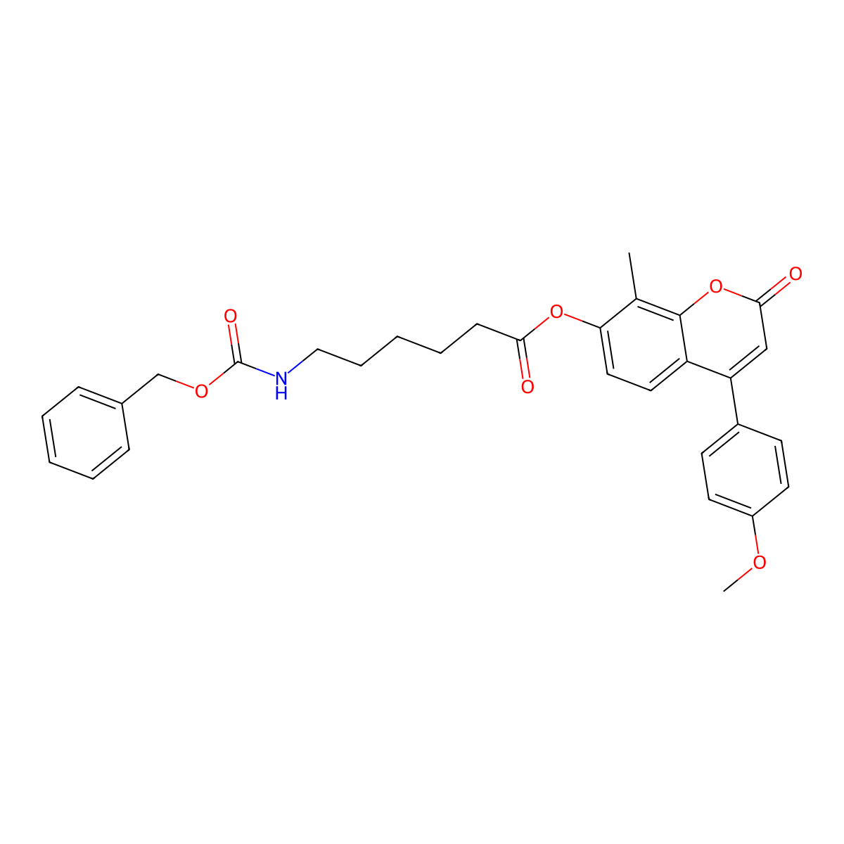 4-(4-methoxyphenyl)-8-methyl-2-oxo-2H-chromen-7-yl 6-{[(benzyloxy)carbonyl]amino}hexanoate molecular structure, CAS 858744-40-8