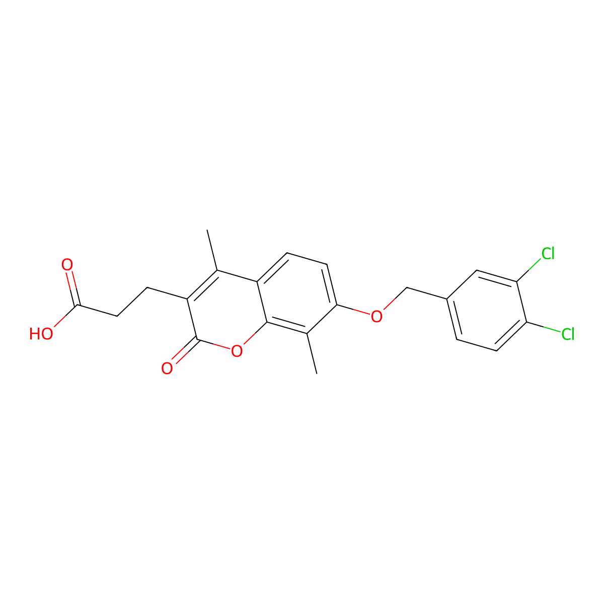 3-{7-[(3,4-dichlorobenzyl)oxy]-4,8-dimethyl-2-oxo-2H-chromen-3-yl}propanoic acid molecular structure, CAS 858744-70-4