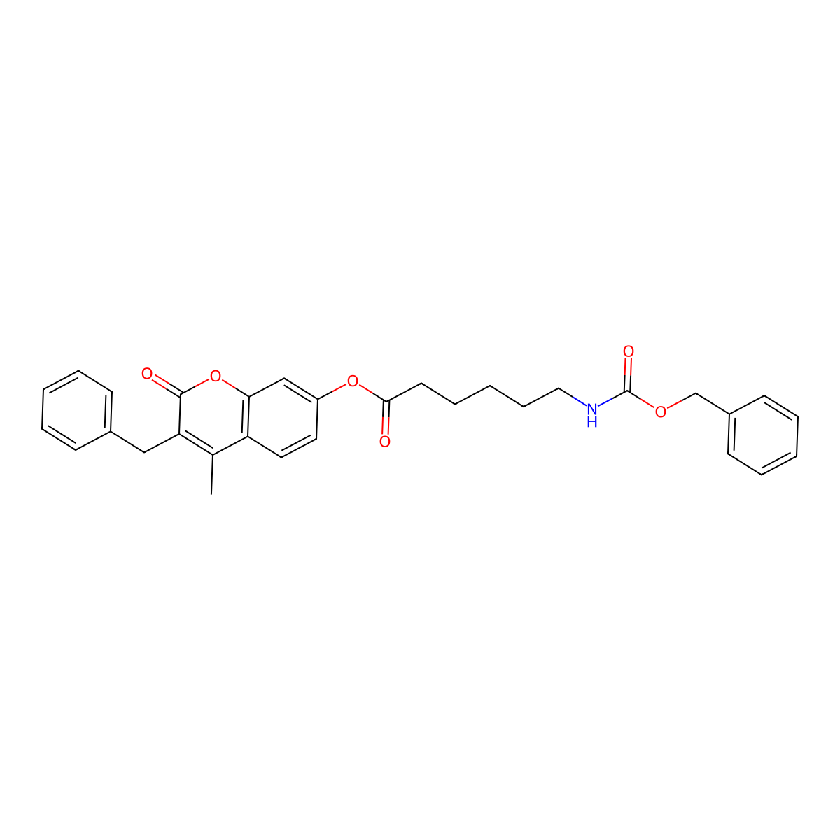 3-benzyl-4-methyl-2-oxo-2H-chromen-7-yl 6-{[(benzyloxy)carbonyl]amino}hexanoate molecular structure, CAS 858744-80-6