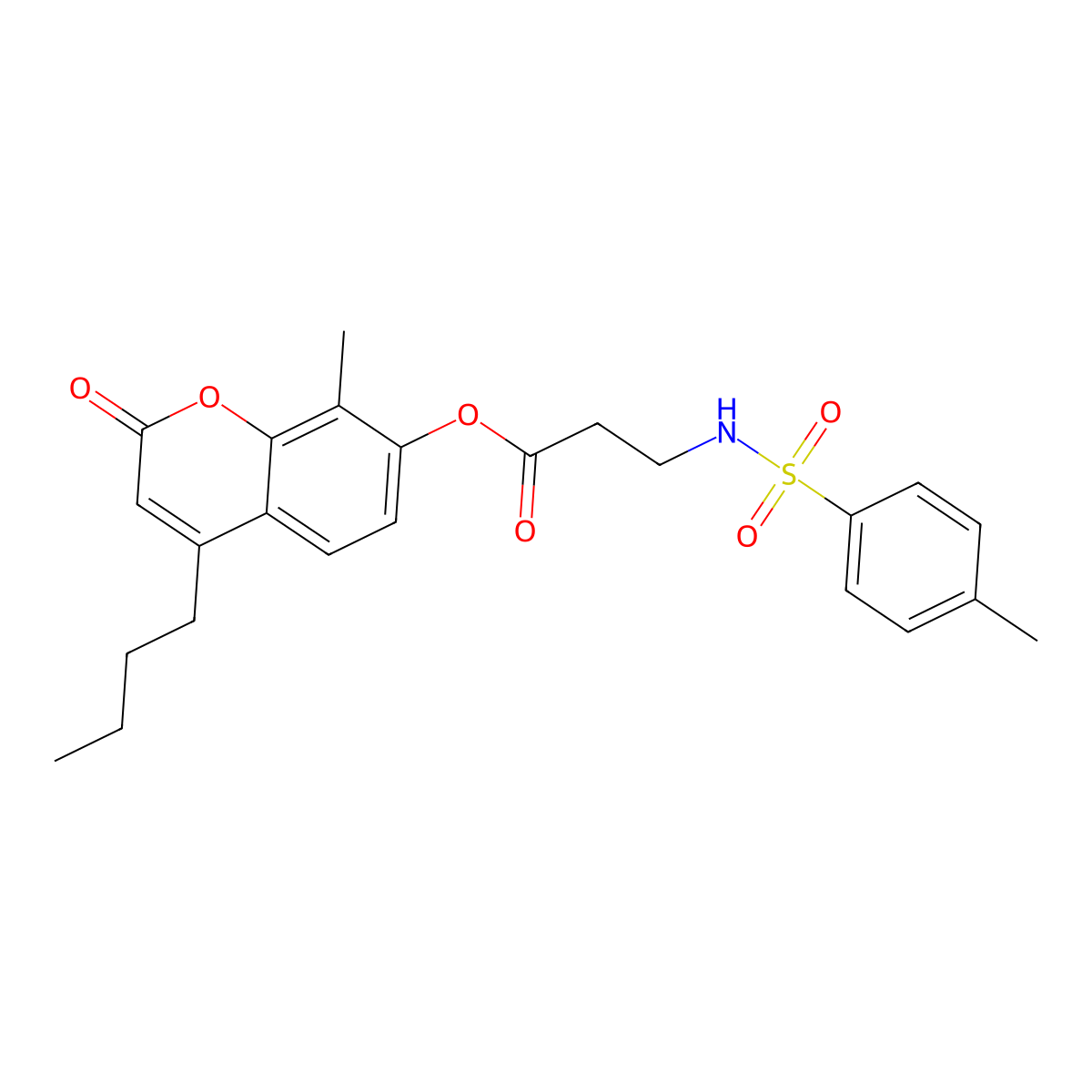 4-butyl-8-methyl-2-oxo-2H-chromen-7-yl N-[(4-methylphenyl)sulfonyl]-beta-alaninate molecular structure, CAS 858744-93-1