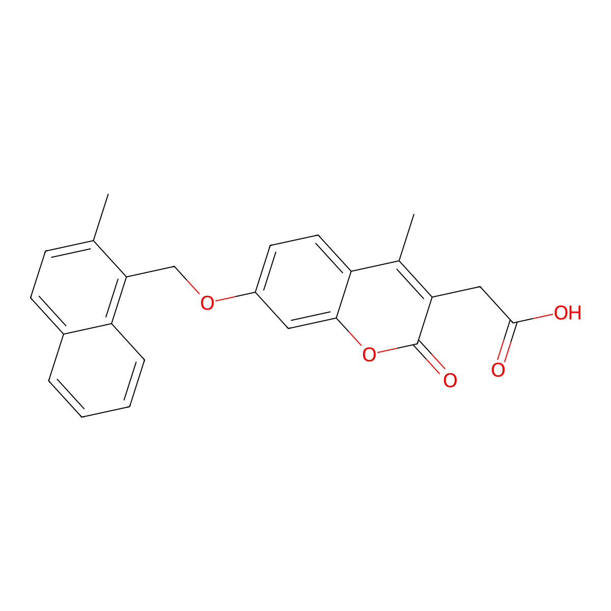 {4-methyl-7-[(2-methylnaphthalen-1-yl)methoxy]-2-oxo-2H-chromen-3-yl}acetic acid molecular structure, CAS 858745-03-6
